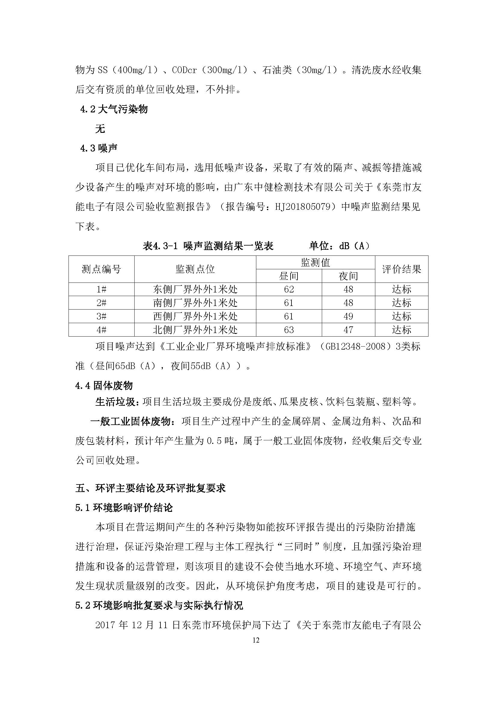 东莞市友能电子有限公司新建项目自主验收公示
