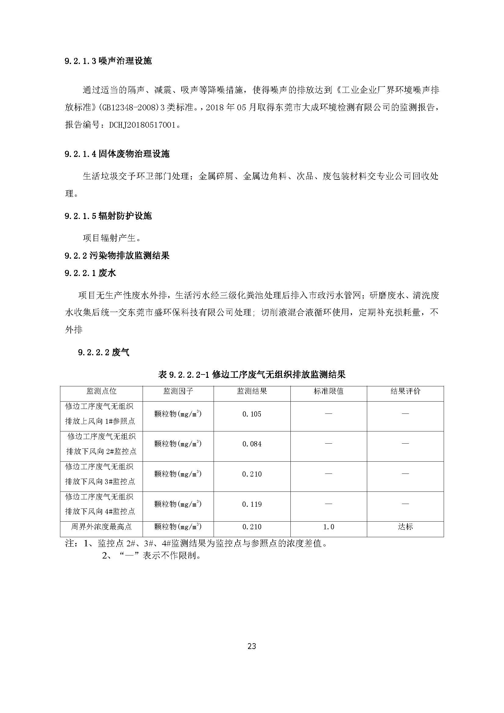 东莞晨旭达精密模具科技有限公司改扩建项目自主验收公示
