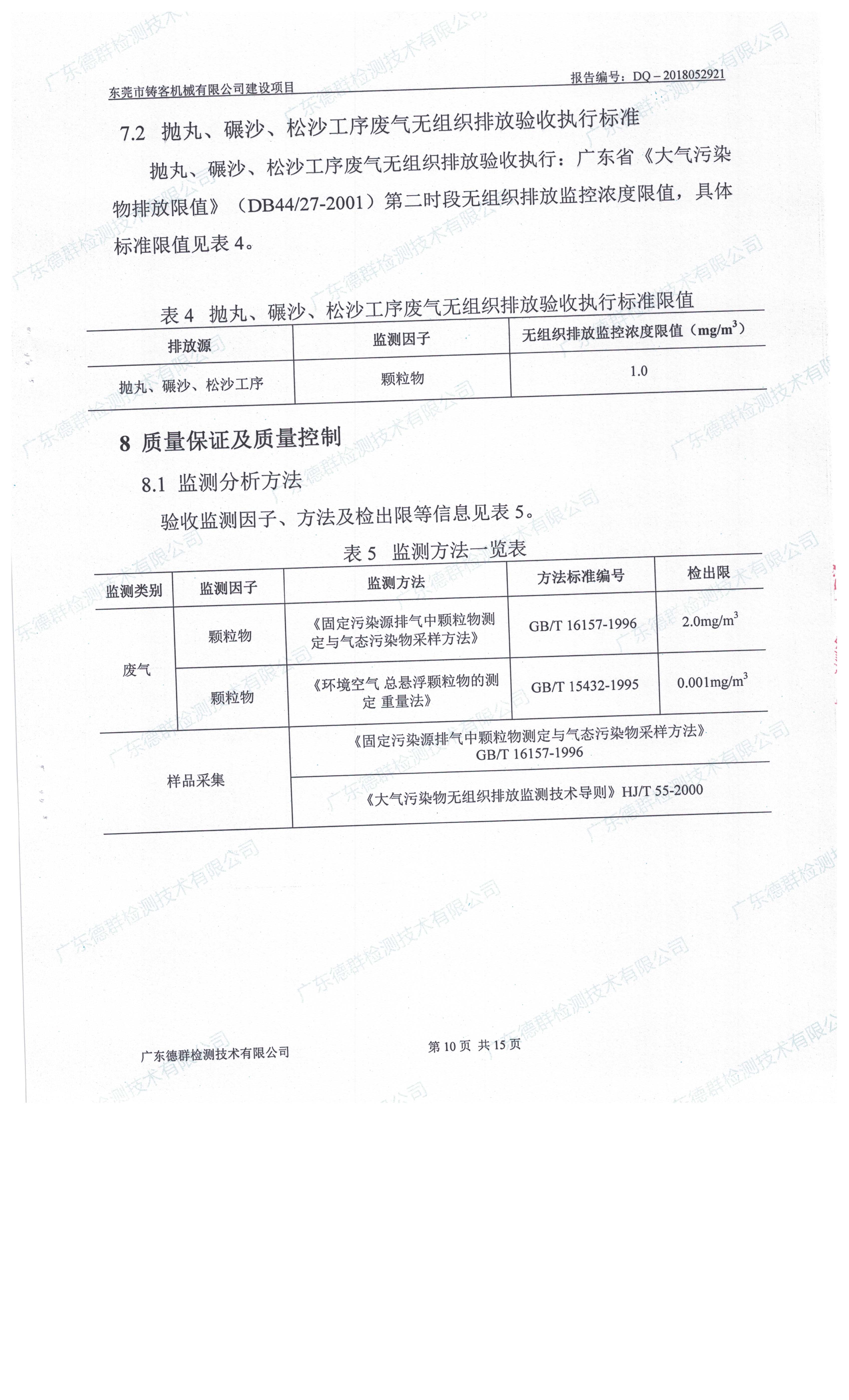 东莞市铸客机械有限公司新建项目自主验收公示