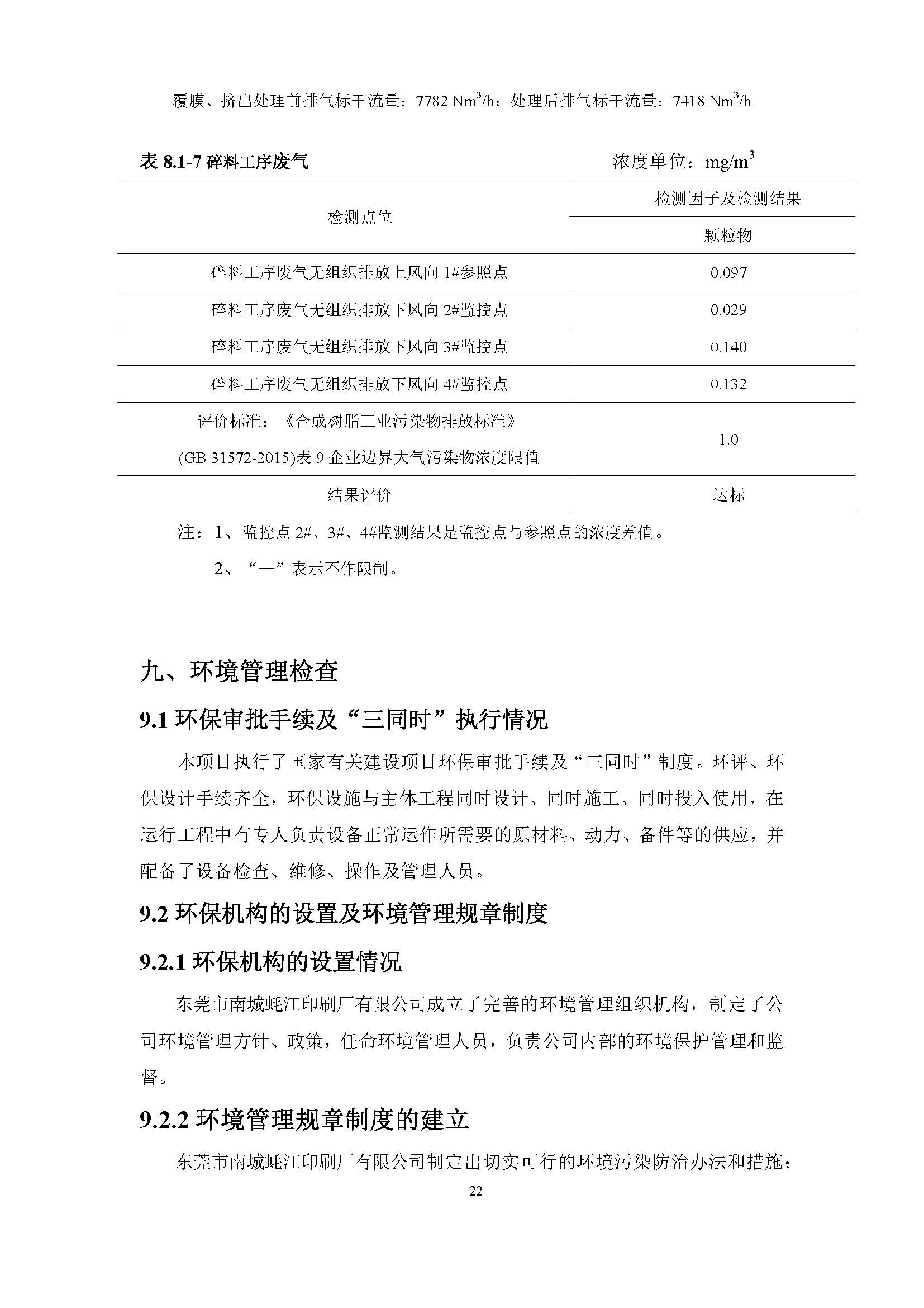 东莞市南城蚝江印刷厂有限公司扩建项目竣工环境保护验收公示
